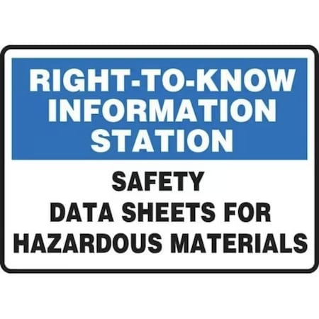 Accuform Safety Sign, SAFETY DATA SHEETS Legend, 14 in Height, 10 in Width, 4 mil Adhesive Vinyl MCHM517VS
